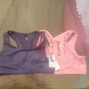 Two Justice sport bras, size 30